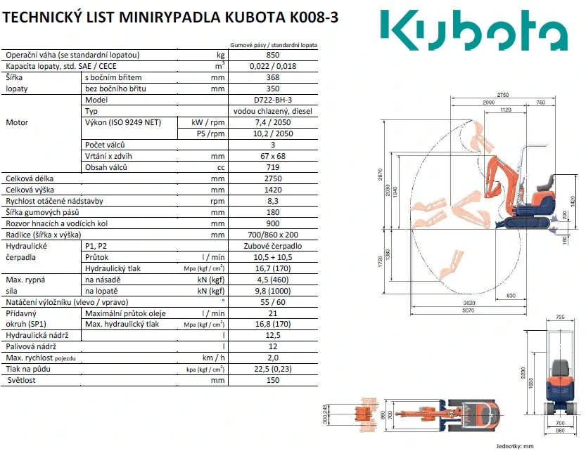 Bagr Kubota K008-3
